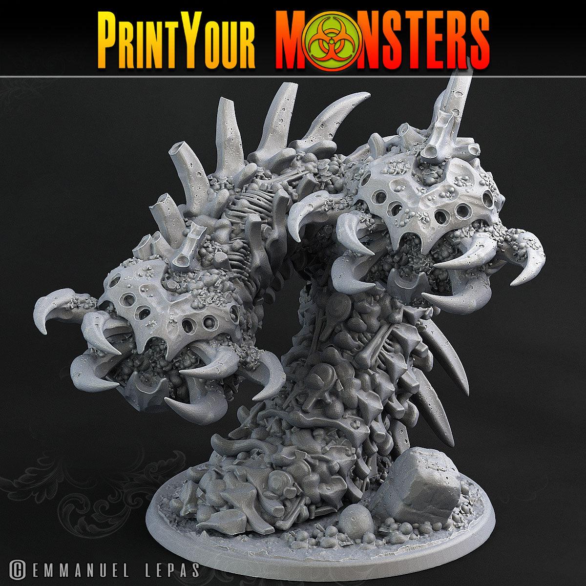 3D Printed Print Your Monsters Bones Worms Land of Bones Set 28mm - 32mm D&D Wargaming - 3D Printing Boss 