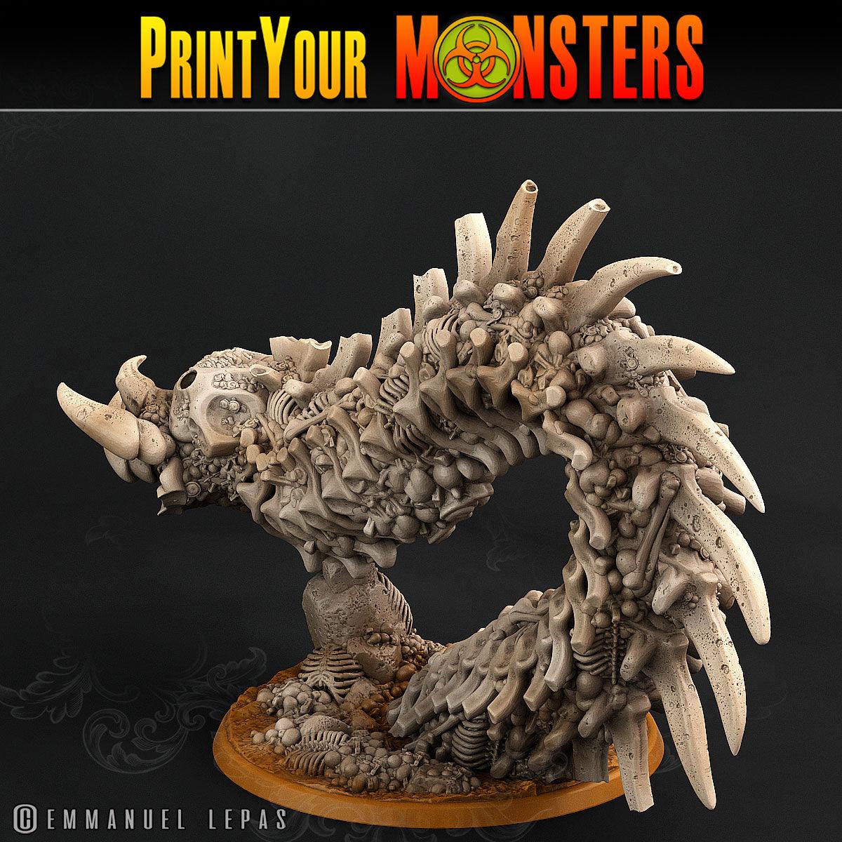 3D Printed Print Your Monsters Bones Worms Land of Bones Set 28mm - 32mm D&D Wargaming - 3D Printing Boss 
