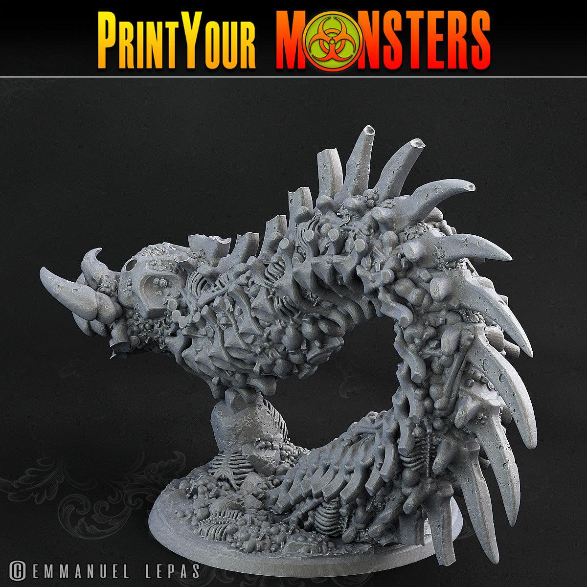 3D Printed Print Your Monsters Bones Worms Land of Bones Set 28mm - 32mm D&D Wargaming - 3D Printing Boss 