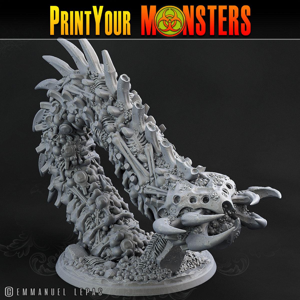 3D Printed Print Your Monsters Bones Worms Land of Bones Set 28mm - 32mm D&D Wargaming - 3D Printing Boss 