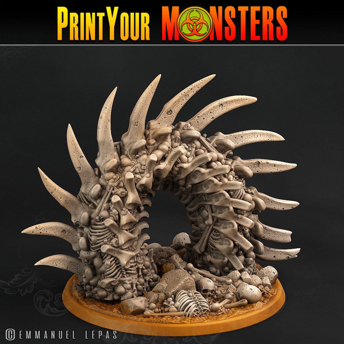 3D Printed Print Your Monsters Bones Worms Land of Bones Set 28mm - 32mm D&D Wargaming - 3D Printing Boss 