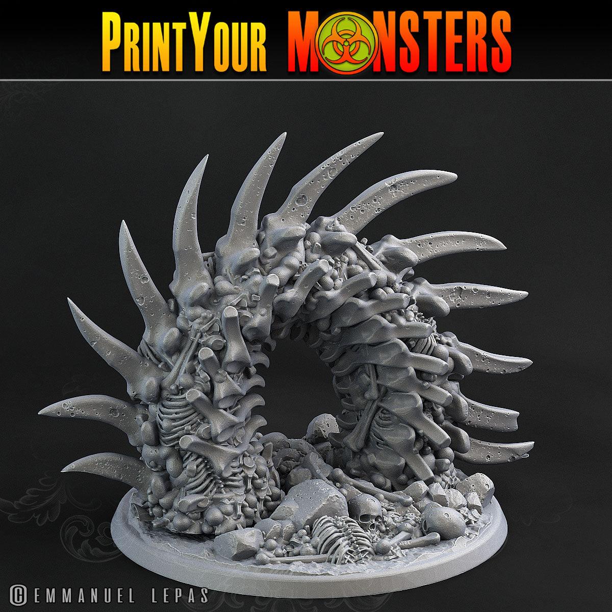 3D Printed Print Your Monsters Bones Worms Land of Bones Set 28mm - 32mm D&D Wargaming - 3D Printing Boss 