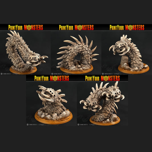3D Printed Print Your Monsters Bones Worms Land of Bones Set 28mm - 32mm D&D Wargaming - 3D Printing Boss 