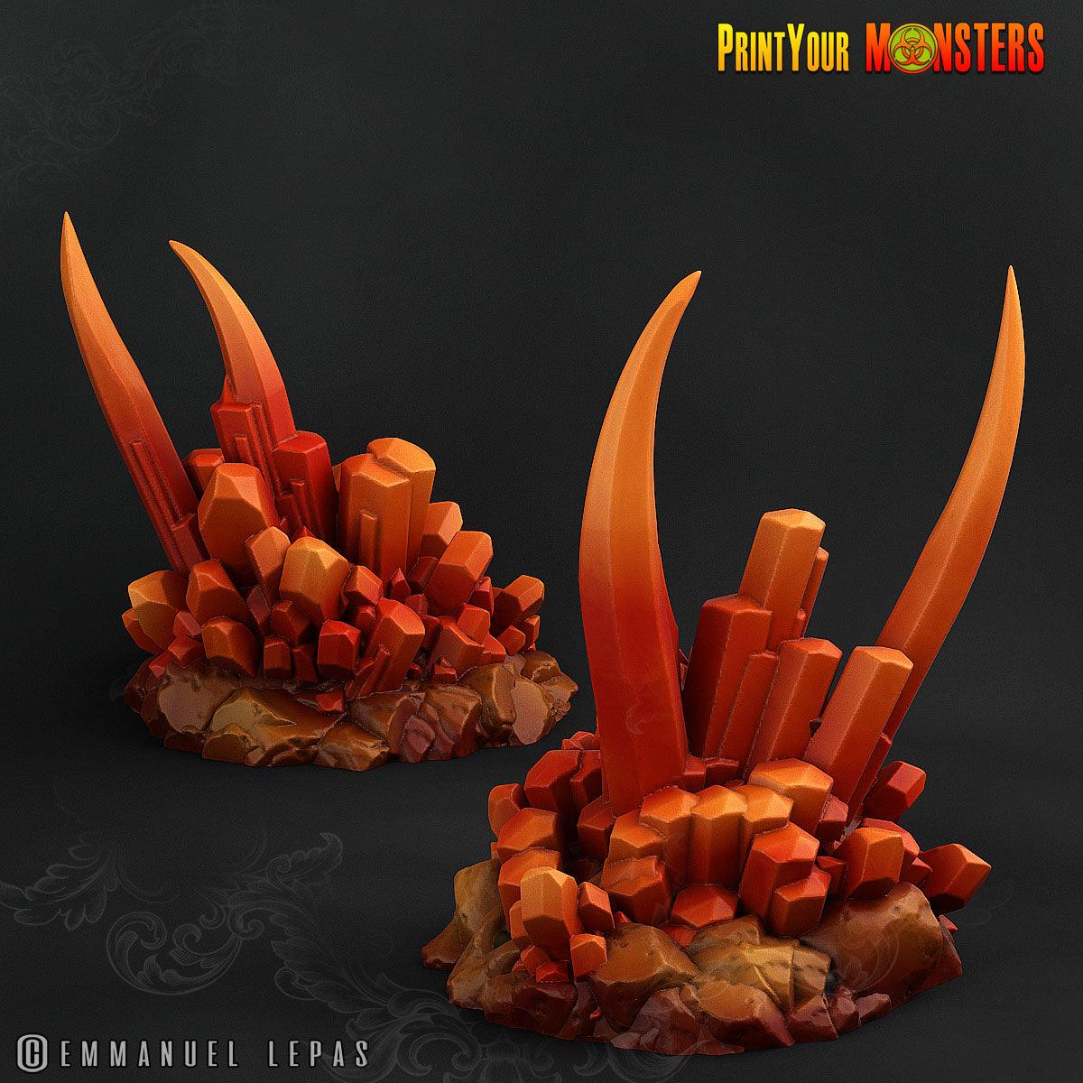 3D Printed Print Your Monsters Crystal Rocks Legendary Crystal Monsters 28mm - 32mm D&D Wargaming - 3D Printing Boss 