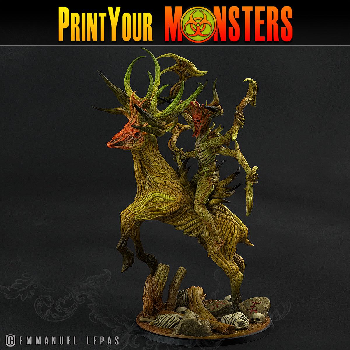 3D Printed Print Your Monsters Dark Tree Man Champion The Shadowcreep Wood Set 28mm - 32mm D&D Wargaming - 3D Printing Boss 