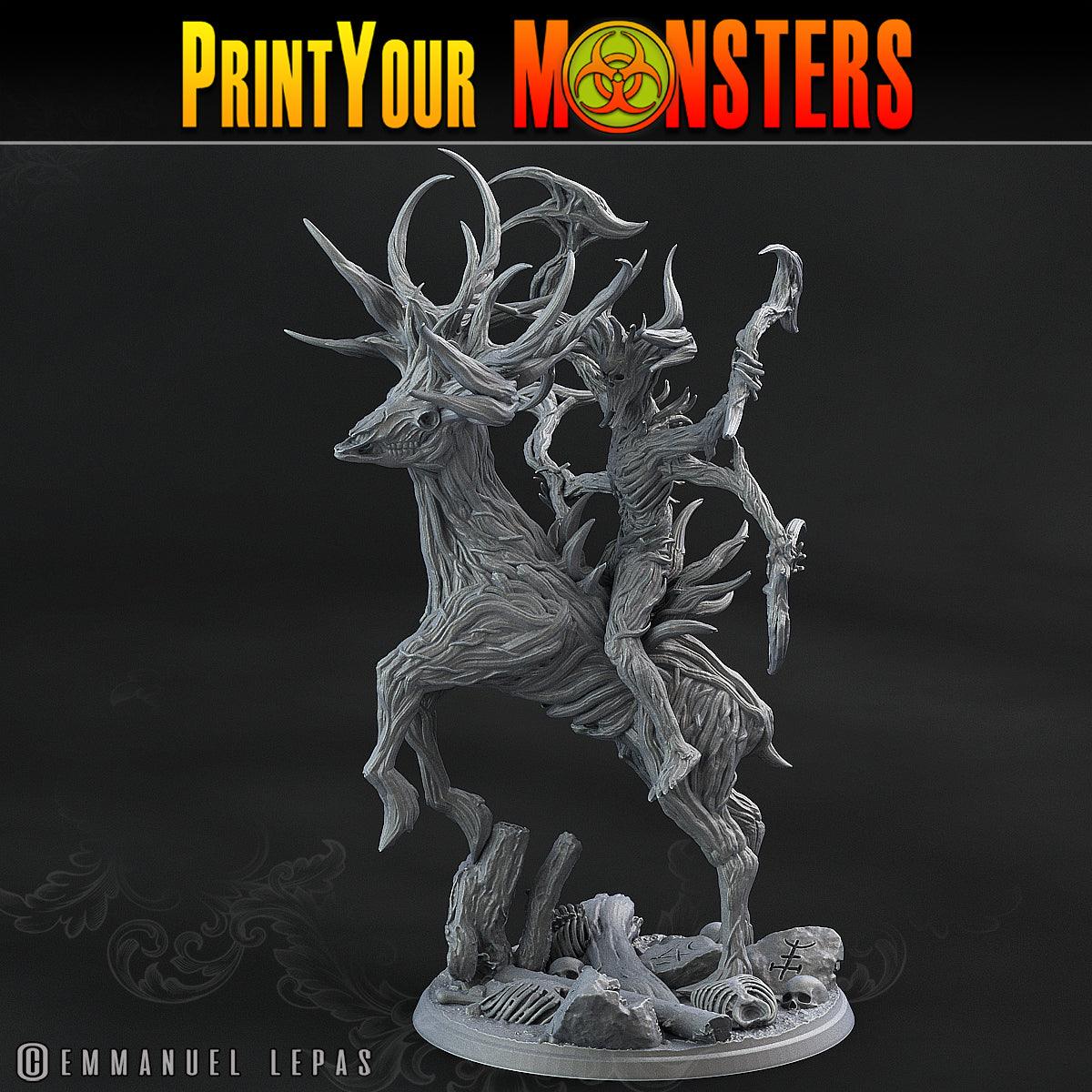 3D Printed Print Your Monsters Dark Tree Man Champion The Shadowcreep Wood Set 28mm - 32mm D&D Wargaming - 3D Printing Boss 