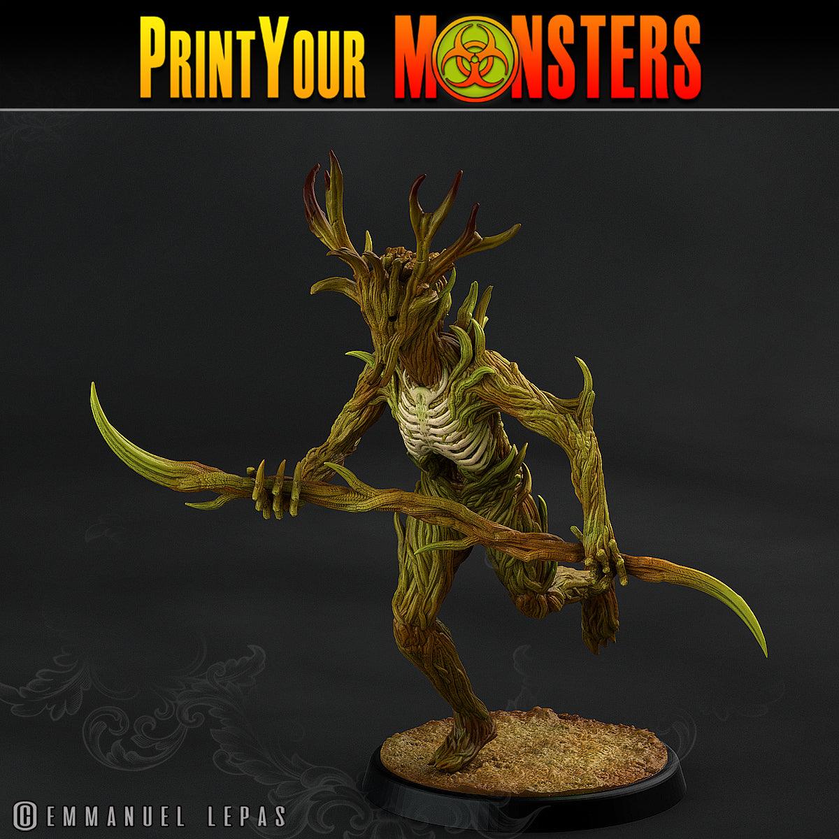 3D Printed Print Your Monsters Dark Tree Men The Shadowcreep Wood Set 28mm - 32mm D&D Wargaming - 3D Printing Boss 