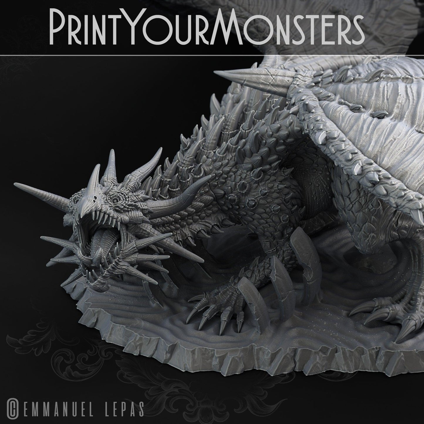 3D Printed Print Your Monsters Desert Dragon Desert Orcs Set 28mm - 32mm D&D Wargaming - 3D Printing Boss 