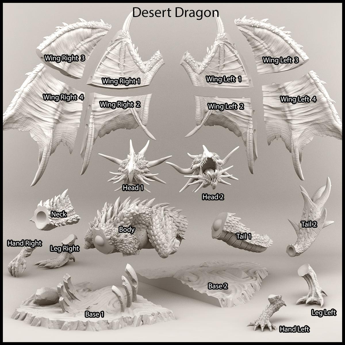 3D Printed Print Your Monsters Desert Dragon Desert Orcs Set 28mm - 32mm D&D Wargaming - 3D Printing Boss 