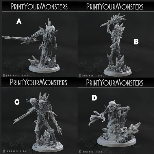 3D Printed Print Your Monsters Frozen Skeletons The Wrath of Gloomrime Monsters Part I Set 28mm - 32mm D&D Wargaming - 3D Printing Boss 