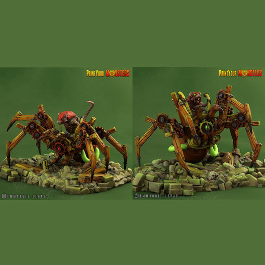 3D Printed Print Your Monsters Giant Mechanic Spiders and Riders The Toxic Rats Domination Set 28mm - 32mm D&D Wargaming - 3D Printing Boss 