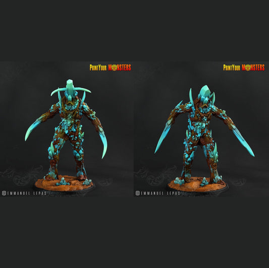 3D Printed Print Your Monsters Giant Sapphire Guardians Legendary Crystal Monsters 28mm - 32mm D&D Wargaming - 3D Printing Boss 