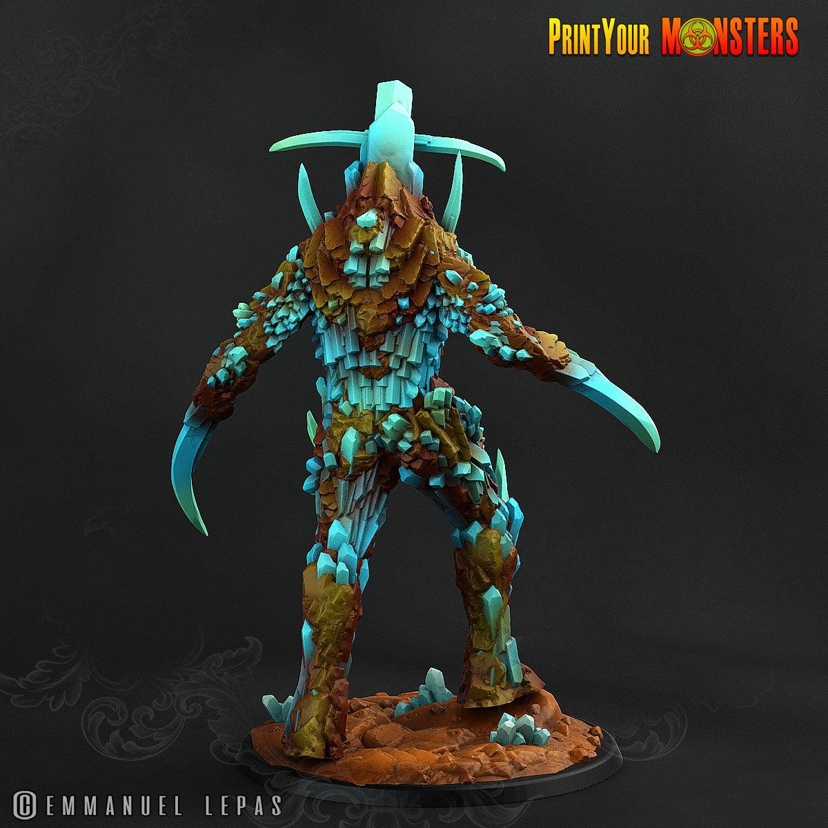 3D Printed Print Your Monsters Giant Sapphire Guardians Legendary Crystal Monsters 28mm - 32mm D&D Wargaming - 3D Printing Boss 