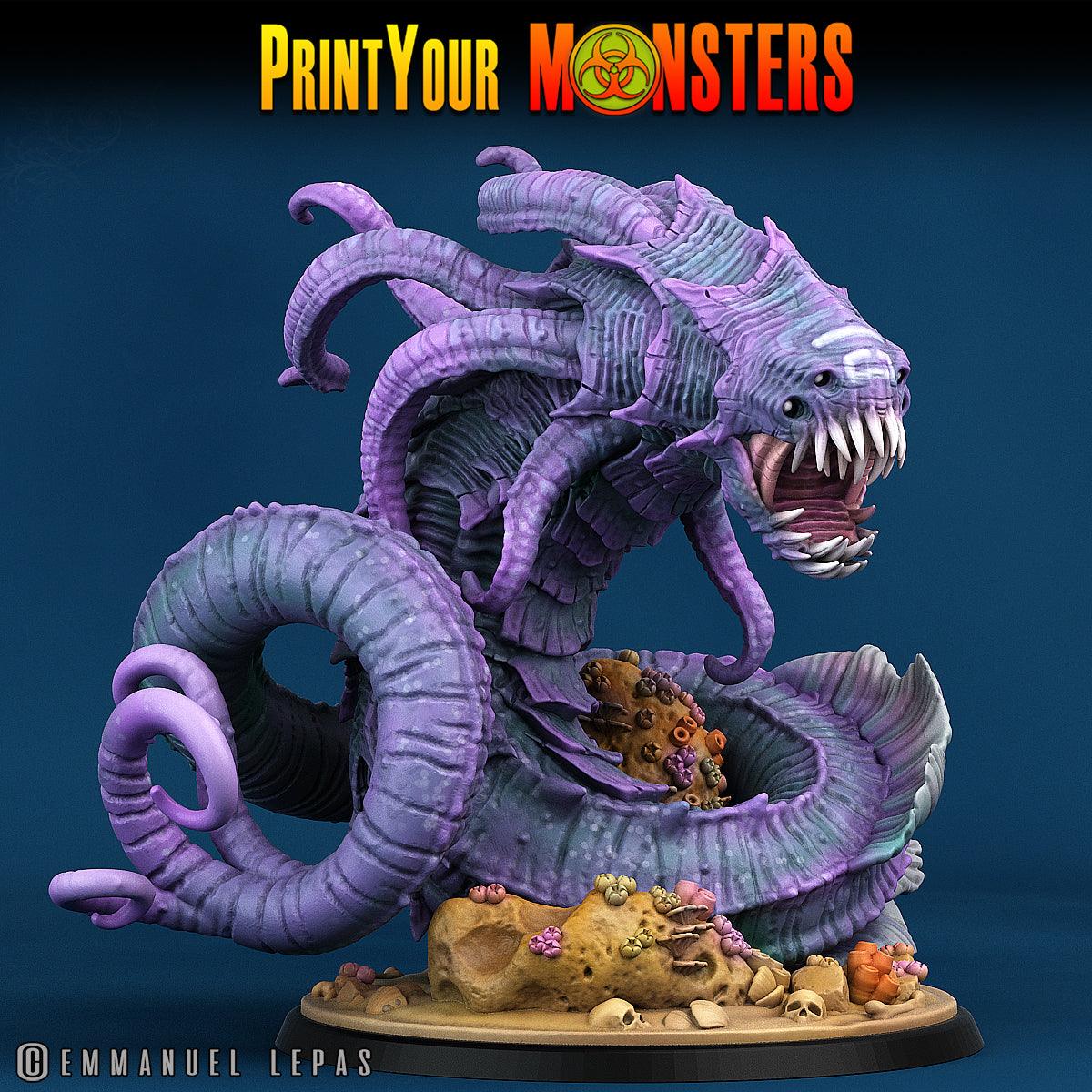 3D Printed Print Your Monsters Giant Searaleth The Searakin Domination Set 28mm - 32mm D&D Wargaming - 3D Printing Boss 