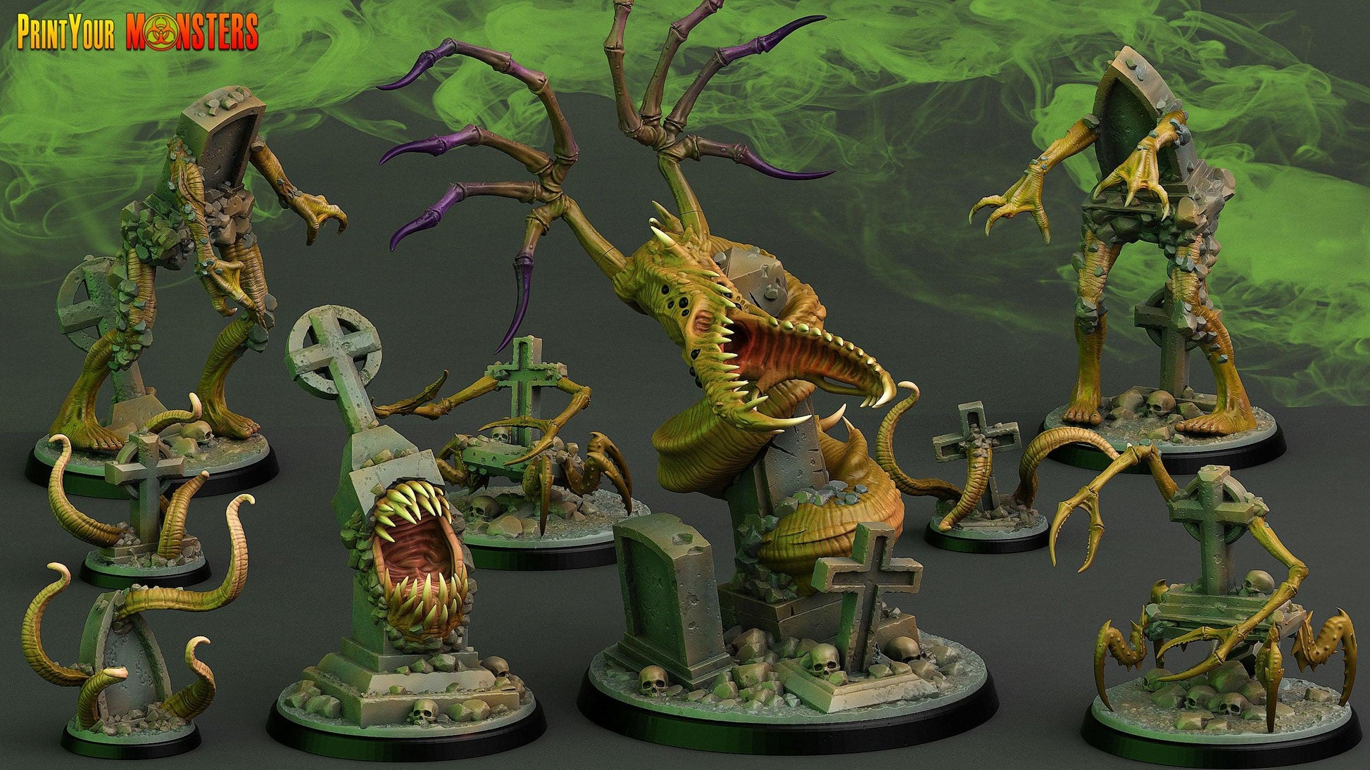 3D Printed Print Your Monsters Graveyard Monsters The Living Graveyard 28mm - 32mm D&D Wargaming - 3D Printing Boss 
