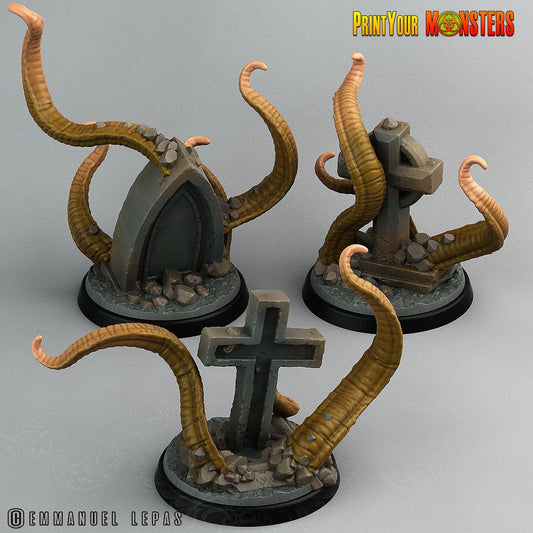 3D Printed Print Your Monsters Graveyard Tentacles The Living Graveyard 28mm - 32mm D&D Wargaming - 3D Printing Boss 