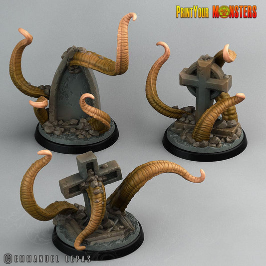3D Printed Print Your Monsters Graveyard Tentacles The Living Graveyard 28mm - 32mm D&D Wargaming - 3D Printing Boss 