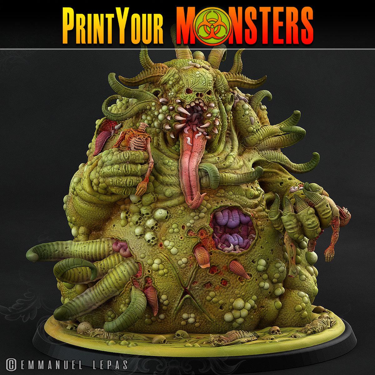3D Printed Print Your Monsters Greater Pestilent Demon Giant Plague Demon Plague Army Of Spooky Swamp Set 28mm - 32mm D&D Wargaming - 3D Printing Boss 
