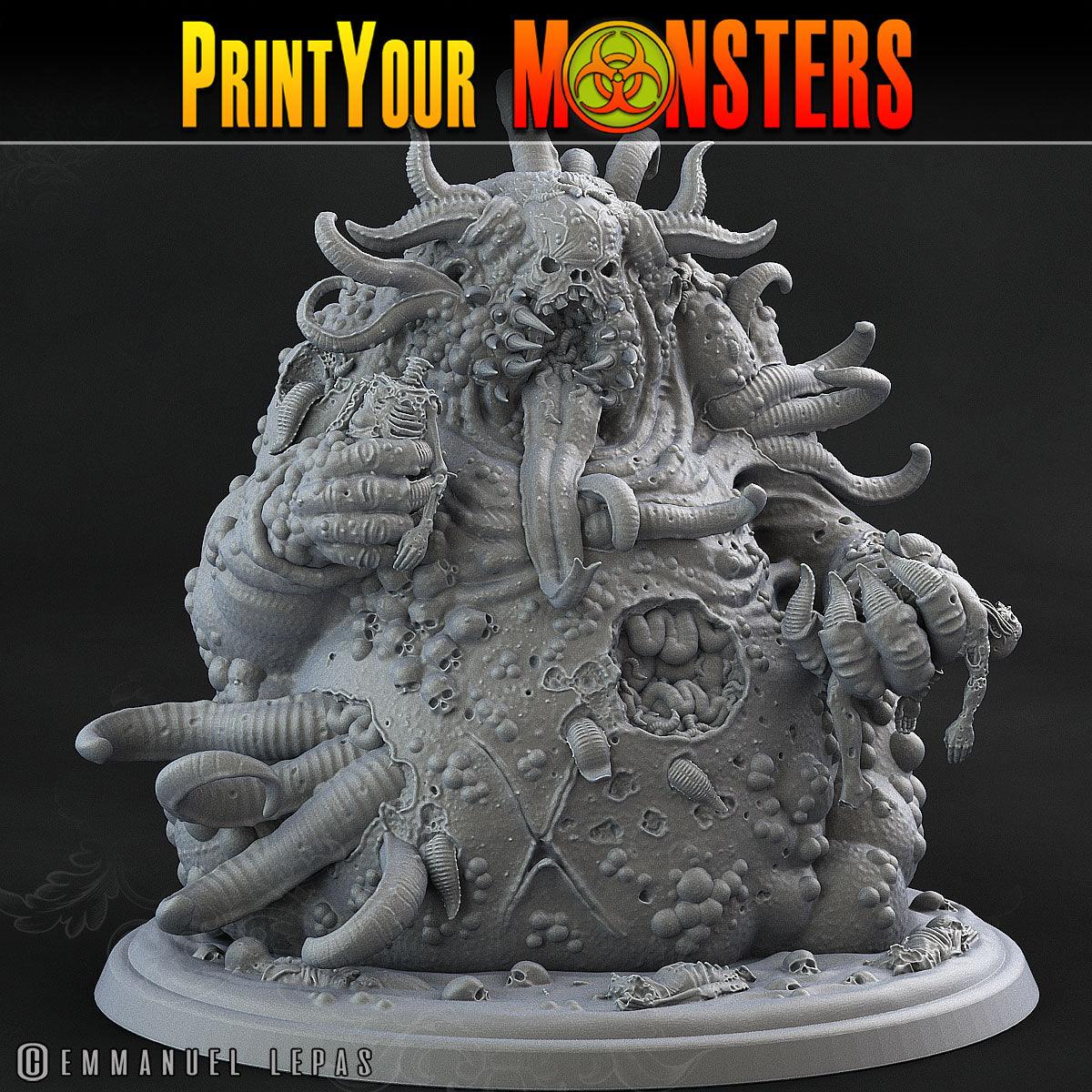 3D Printed Print Your Monsters Greater Pestilent Demon Giant Plague Demon Plague Army Of Spooky Swamp Set 28mm - 32mm D&D Wargaming - 3D Printing Boss 