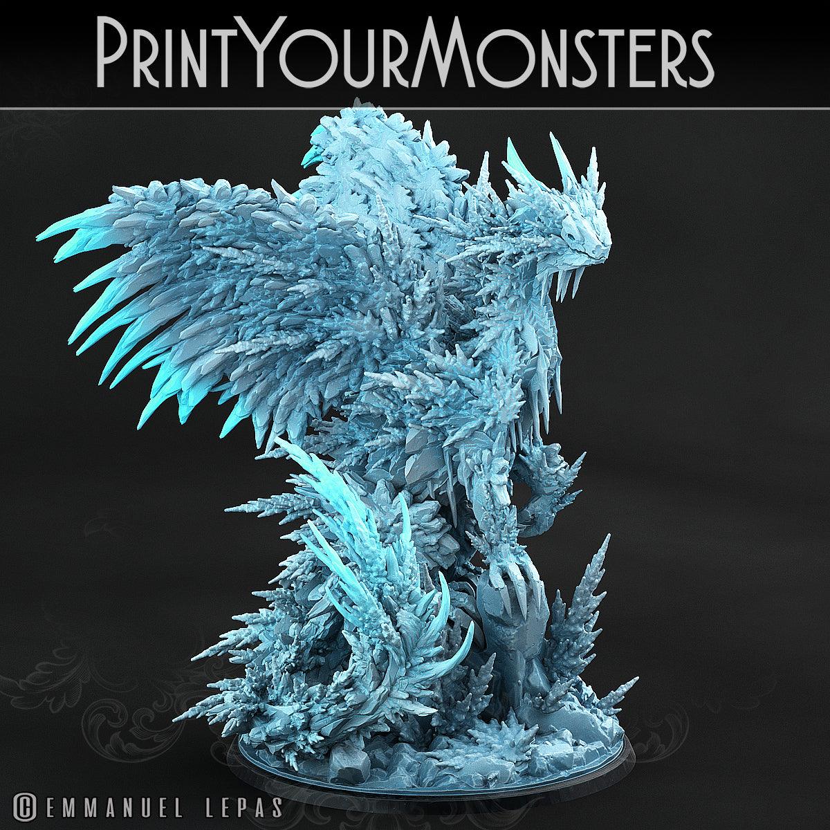 3D Printed Print Your Monsters Hoarfrost Dragon The Wrath of Gloomrime Monsters Part I Set 28mm - 32mm D&D Wargaming - 3D Printing Boss 