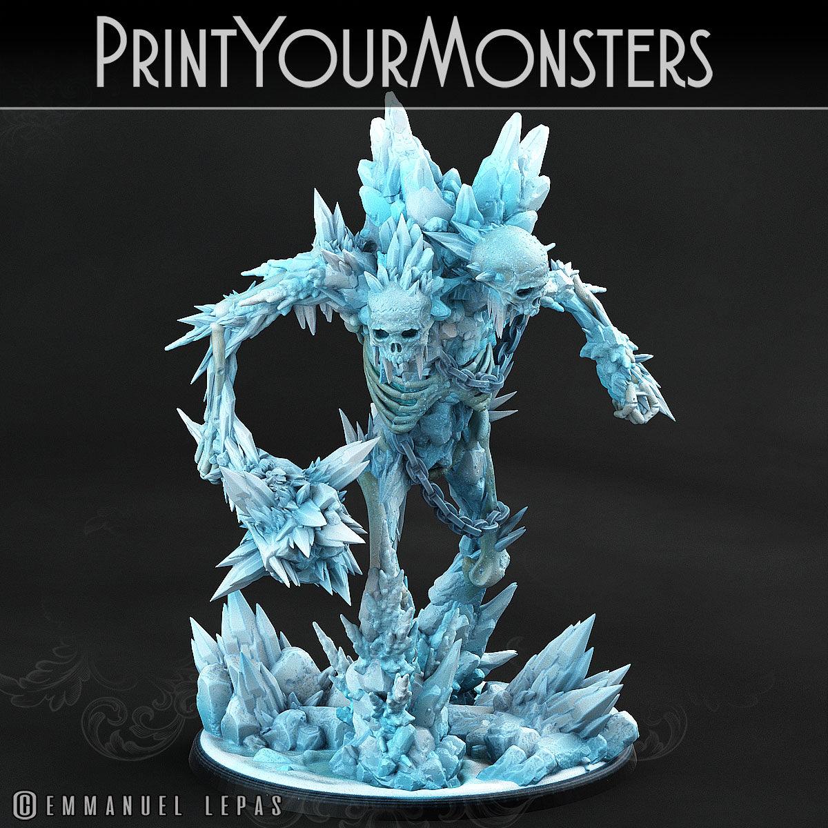 3D Printed Print Your Monsters Hoarfrost Ettin Skeletons The Wrath of Gloomrime Monsters Part II Set 28mm - 32mm D&D Wargaming - 3D Printing Boss 