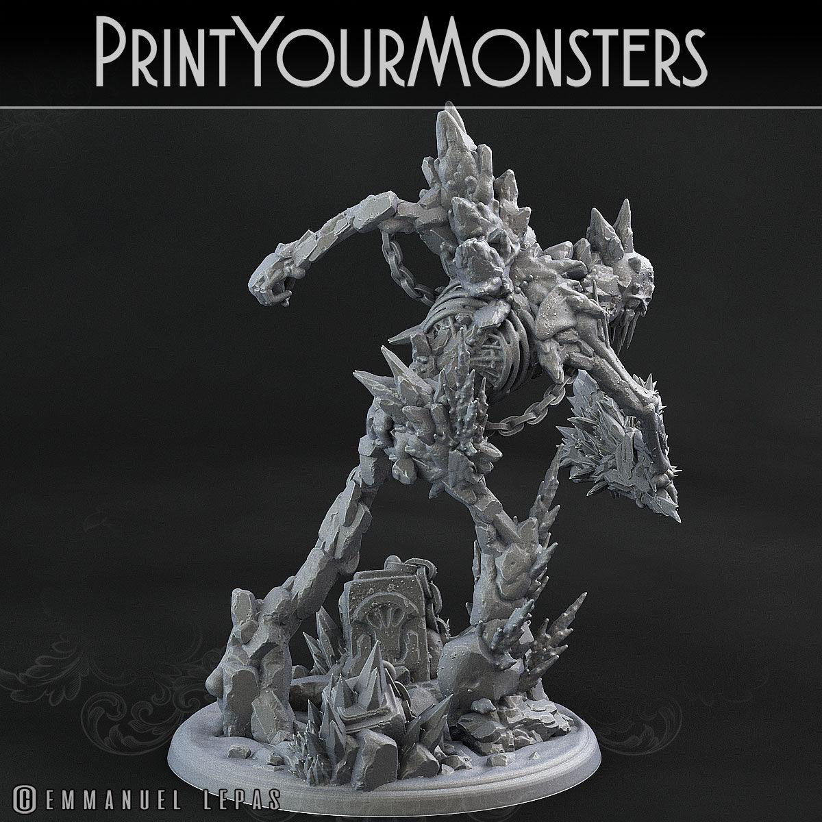 3D Printed Print Your Monsters Hoarfrost Ettin Skeletons The Wrath of Gloomrime Monsters Part II Set 28mm - 32mm D&D Wargaming - 3D Printing Boss 