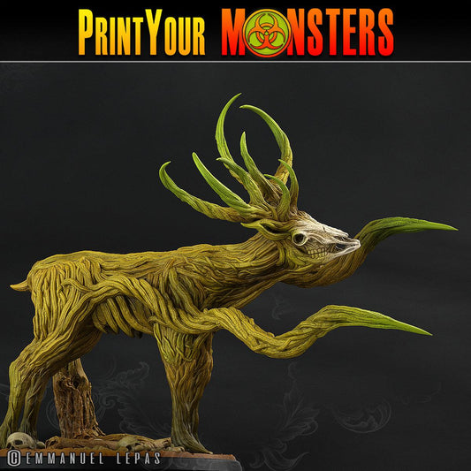 3D Printed Print Your Monsters Horrific Deer The Shadowcreep Wood Set 28mm - 32mm D&D Wargaming - 3D Printing Boss 