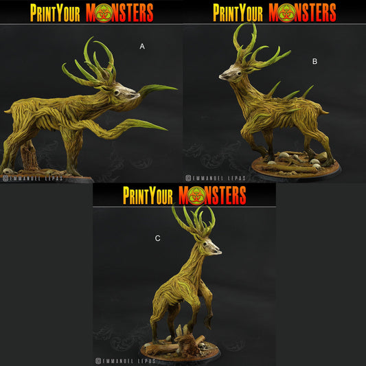 3D Printed Print Your Monsters Horrific Deer The Shadowcreep Wood Set 28mm - 32mm D&D Wargaming - 3D Printing Boss 