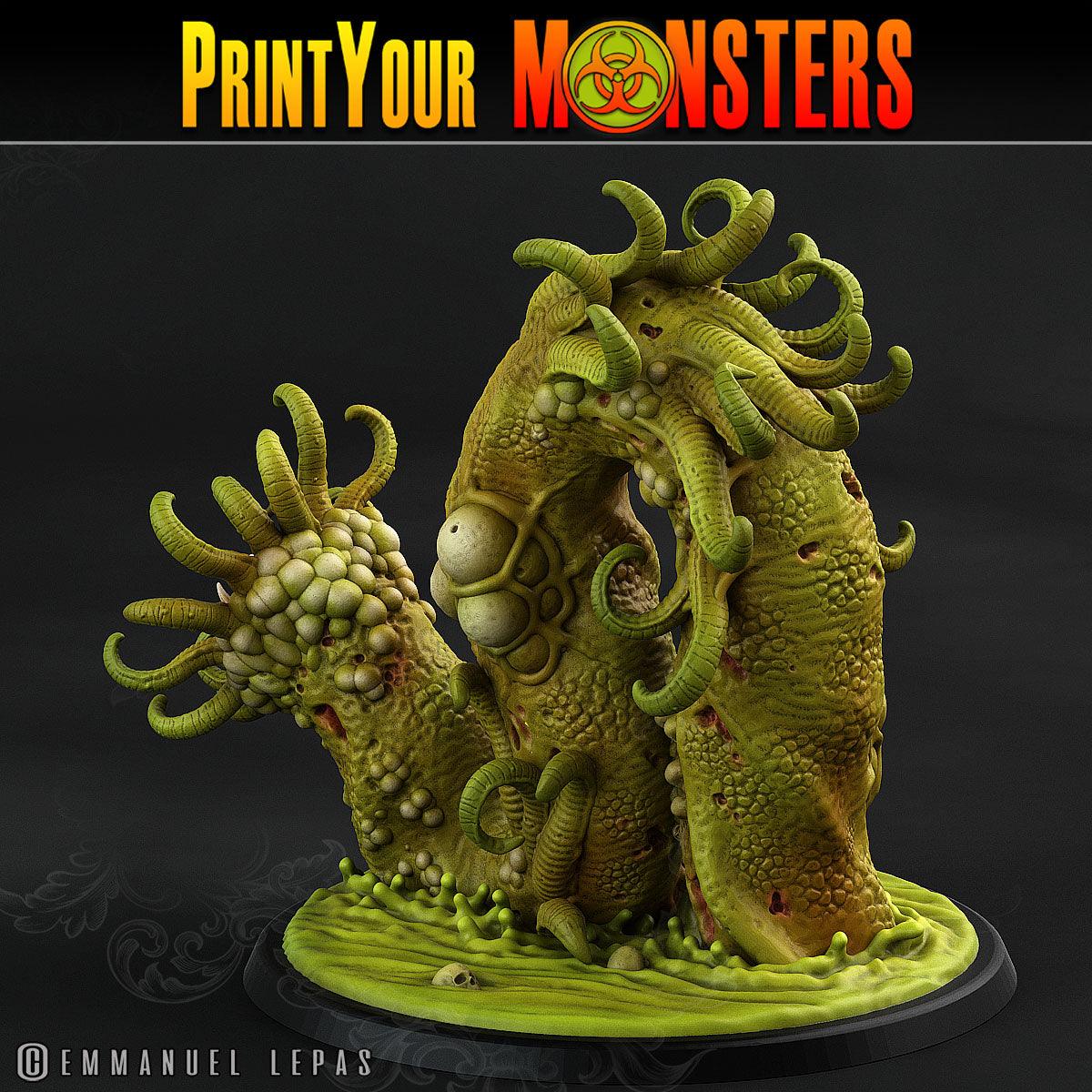 3D Printed Print Your Monsters Horrific Plague Worm Plague Army Of Spooky Swamp Set 28mm - 32mm D&D Wargaming - 3D Printing Boss 