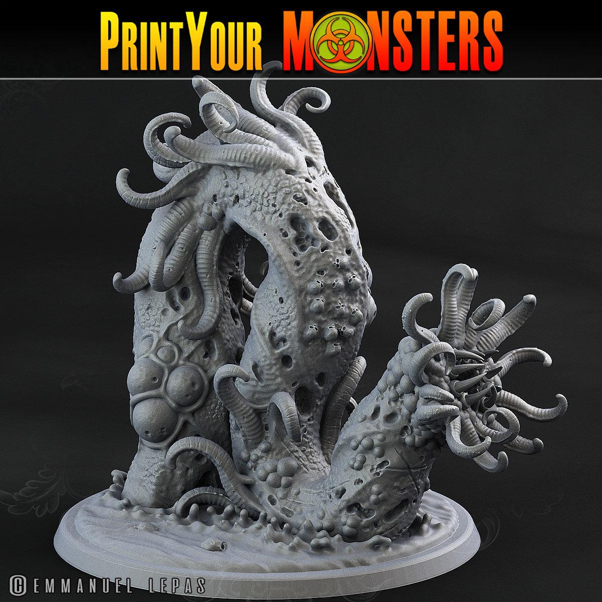 3D Printed Print Your Monsters Horrific Plague Worm Plague Army Of Spooky Swamp Set 28mm - 32mm D&D Wargaming - 3D Printing Boss 