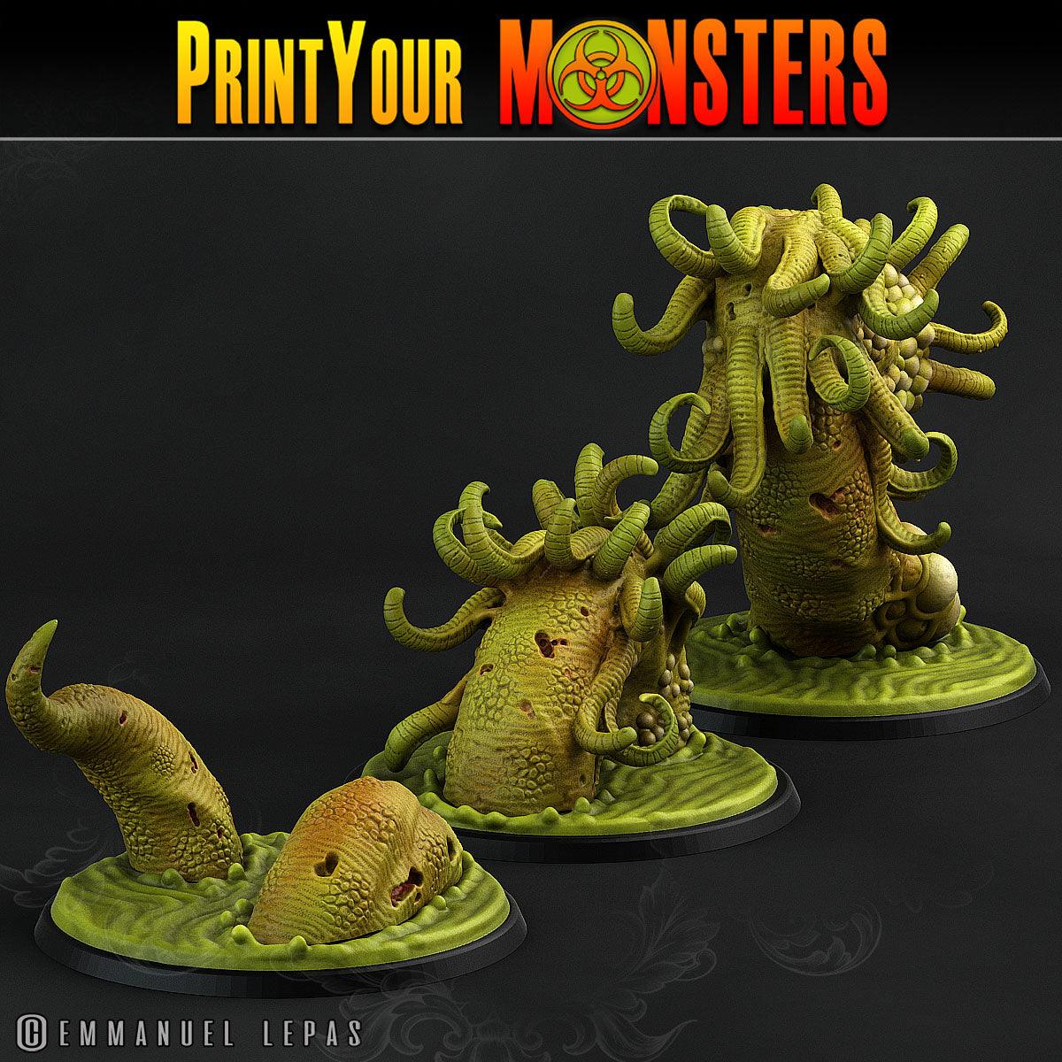 3D Printed Print Your Monsters Horrific Plague Worm Plague Army Of Spooky Swamp Set 28mm - 32mm D&D Wargaming - 3D Printing Boss 