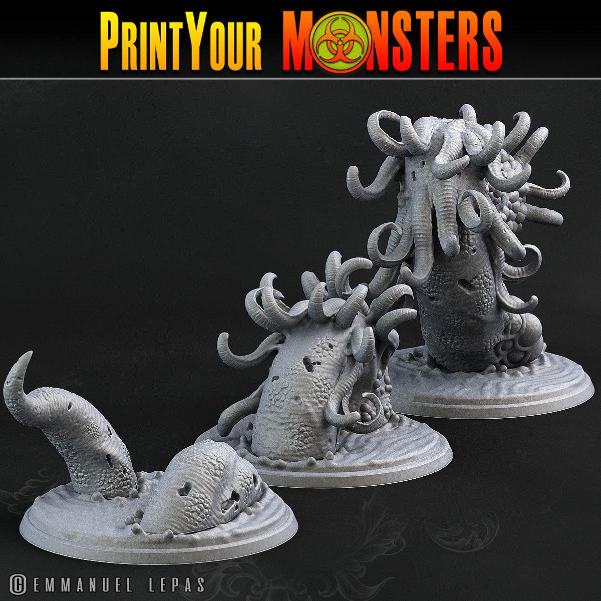 3D Printed Print Your Monsters Horrific Plague Worm Plague Army Of Spooky Swamp Set 28mm - 32mm D&D Wargaming - 3D Printing Boss 