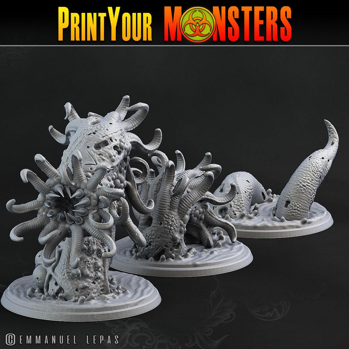 3D Printed Print Your Monsters Horrific Plague Worm Plague Army Of Spooky Swamp Set 28mm - 32mm D&D Wargaming - 3D Printing Boss 