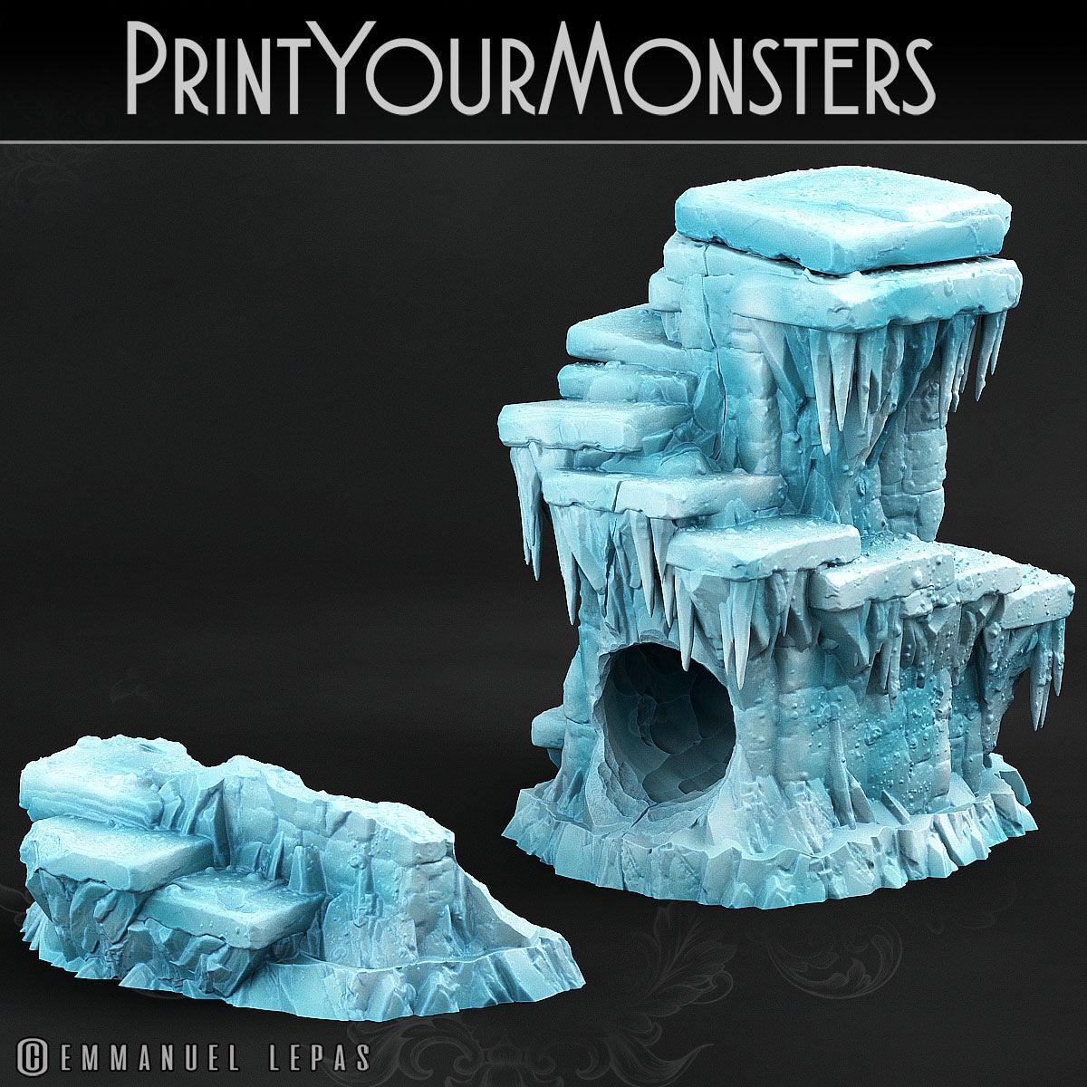 3D Printed Print Your Monsters Ice Dice Tower The Wrath of Gloomrime Monsters Part II Set 28mm - 32mm D&D Wargaming - 3D Printing Boss 