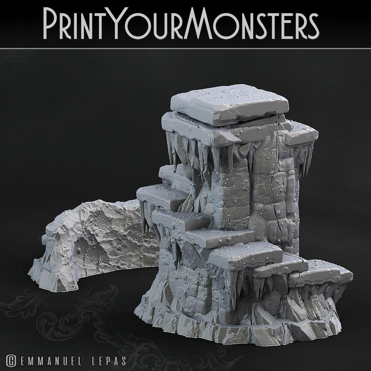 3D Printed Print Your Monsters Ice Dice Tower The Wrath of Gloomrime Monsters Part II Set 28mm - 32mm D&D Wargaming - 3D Printing Boss 