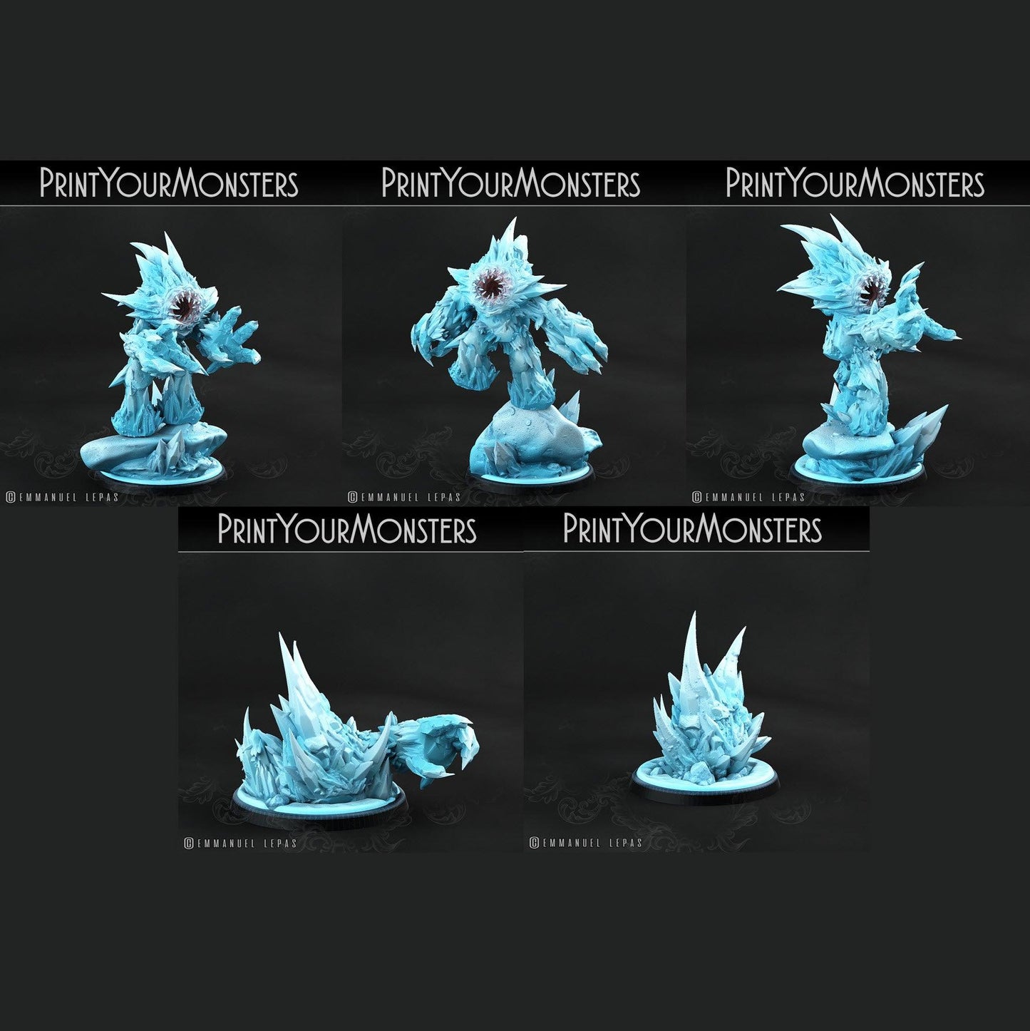 3D Printed Print Your Monsters Iceheart Lamproid The Wrath of Gloomrime Monsters Part II Set 28mm - 32mm D&D Wargaming - 3D Printing Boss 