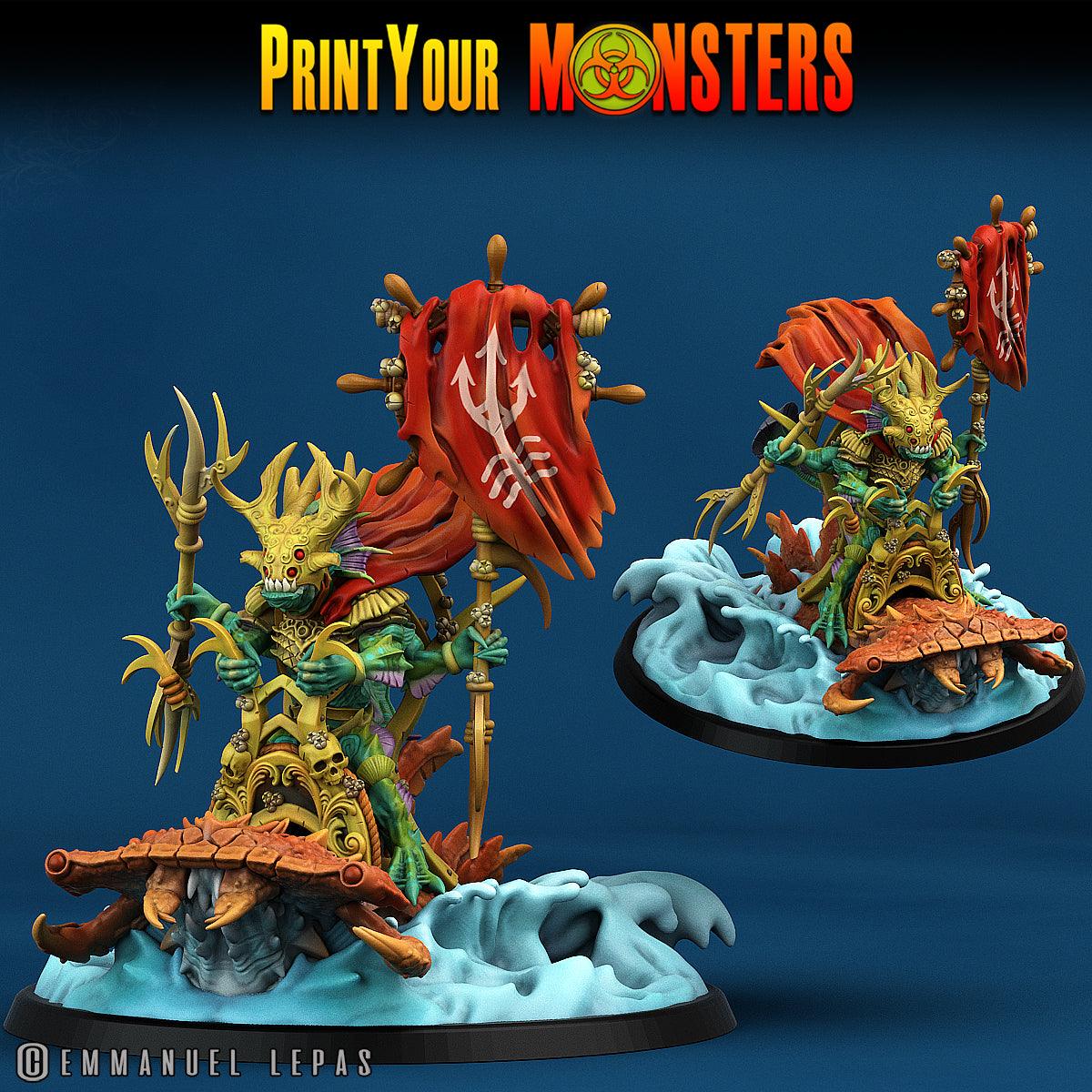 3D Printed Print Your Monsters Mutant Sharks The Searakin Domination Set 28mm - 32mm D&D Wargaming - 3D Printing Boss 