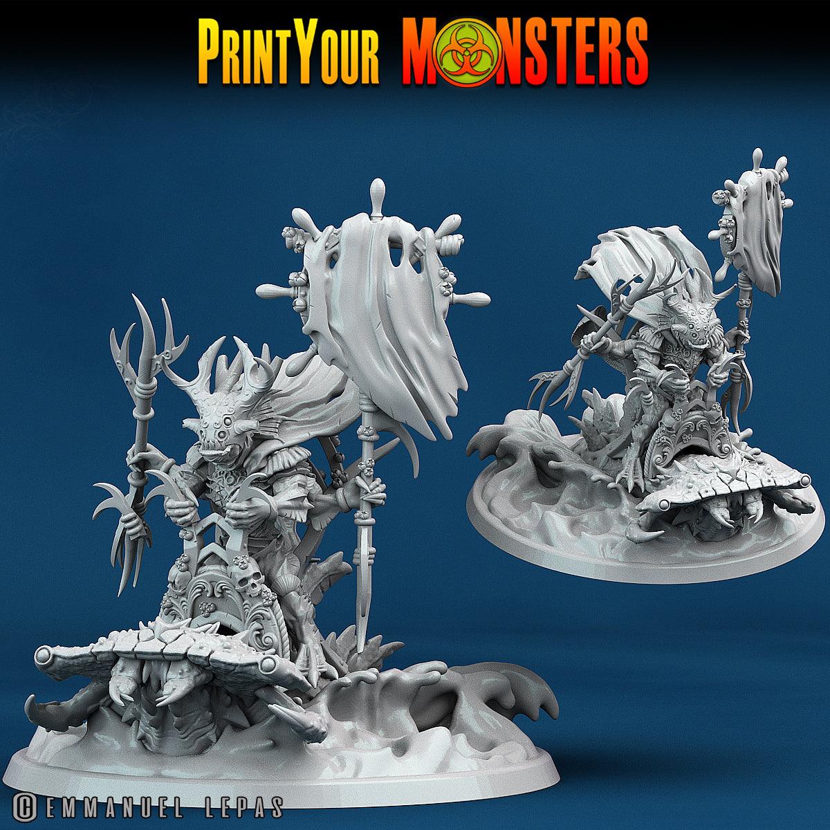 3D Printed Print Your Monsters Mutant Sharks The Searakin Domination Set 28mm - 32mm D&D Wargaming - 3D Printing Boss 