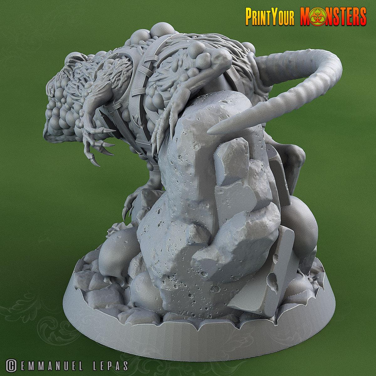 3D Printed Print Your Monsters Mutant Toxic Rat The Toxic Rats Domination Set 28mm - 32mm D&D Wargaming - 3D Printing Boss 