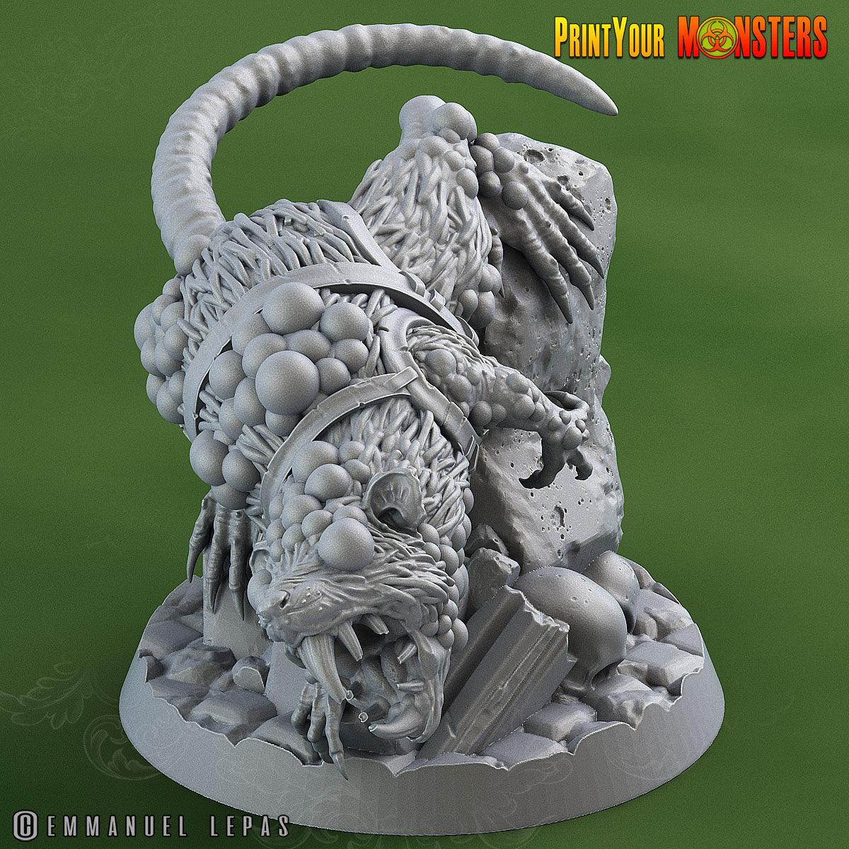 3D Printed Print Your Monsters Mutant Toxic Rat The Toxic Rats Domination Set 28mm - 32mm D&D Wargaming - 3D Printing Boss 