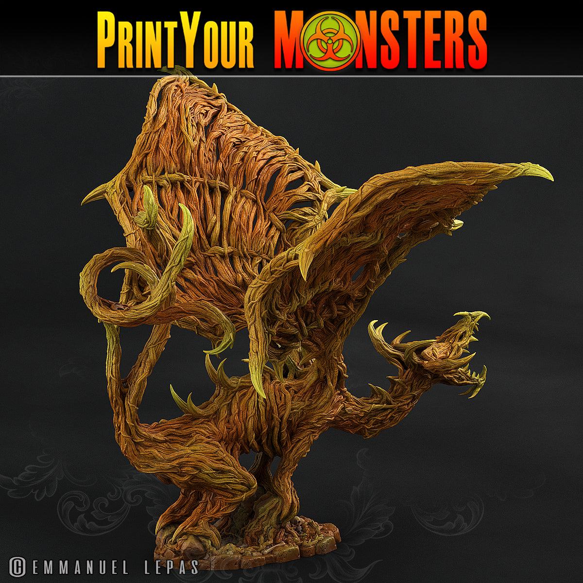 3D Printed Print Your Monsters Nightmare Forest Dragon The Shadowcreep Wood Set 28mm - 32mm D&D Wargaming - 3D Printing Boss 