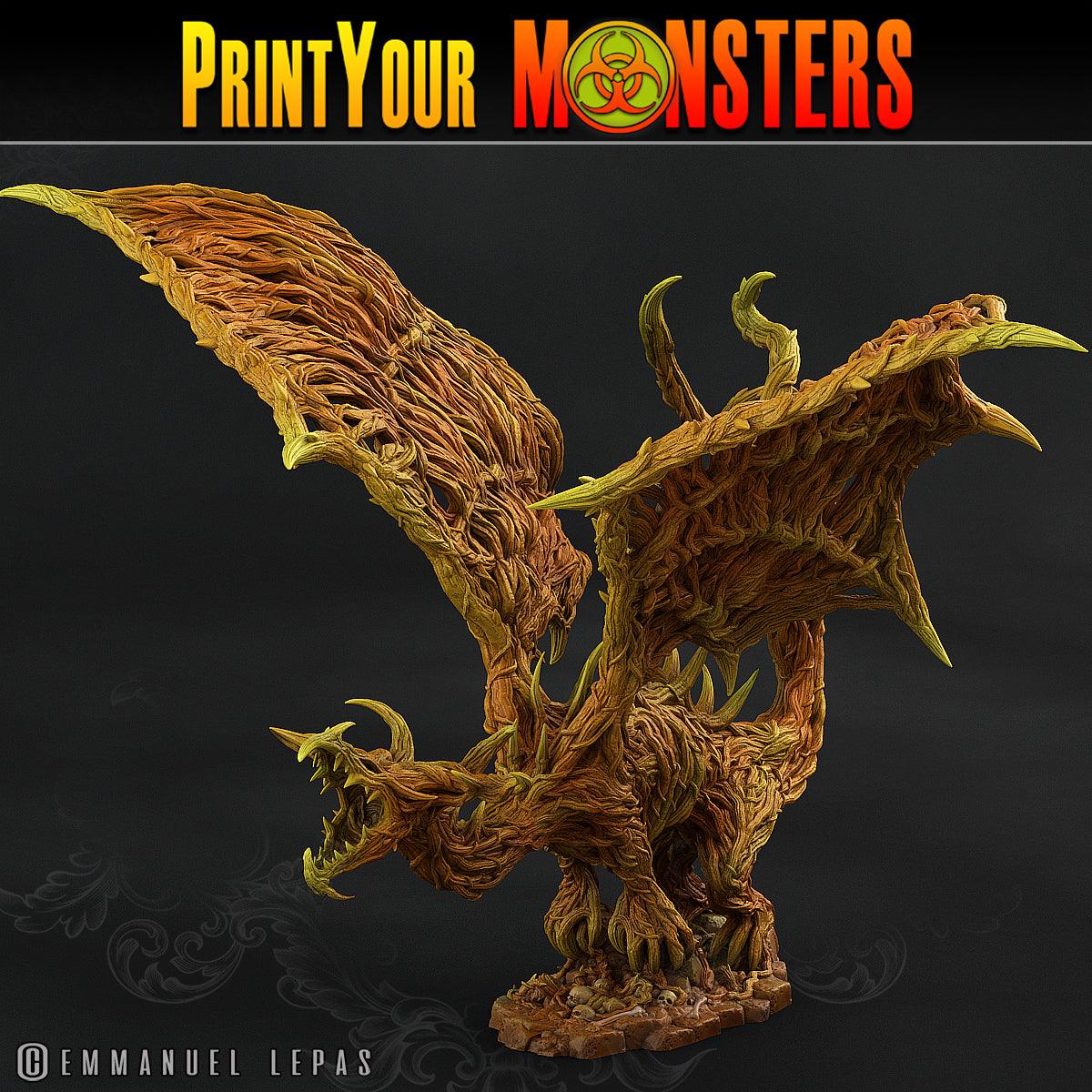 3D Printed Print Your Monsters Nightmare Forest Dragon The Shadowcreep Wood Set 28mm - 32mm D&D Wargaming - 3D Printing Boss 