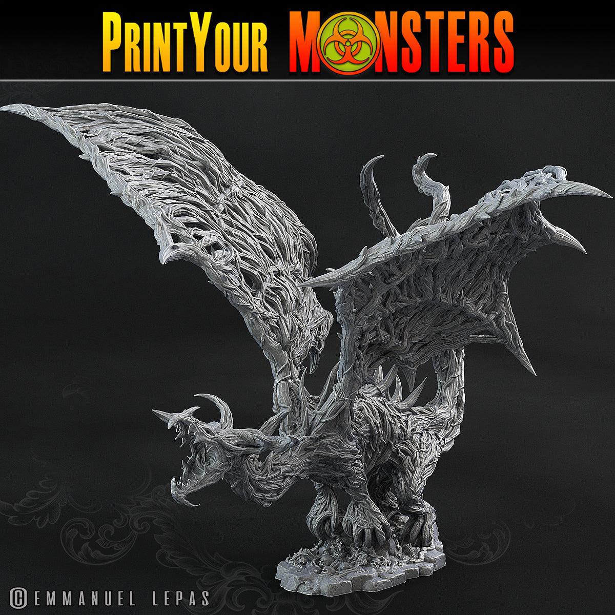 3D Printed Print Your Monsters Nightmare Forest Dragon The Shadowcreep Wood Set 28mm - 32mm D&D Wargaming - 3D Printing Boss 