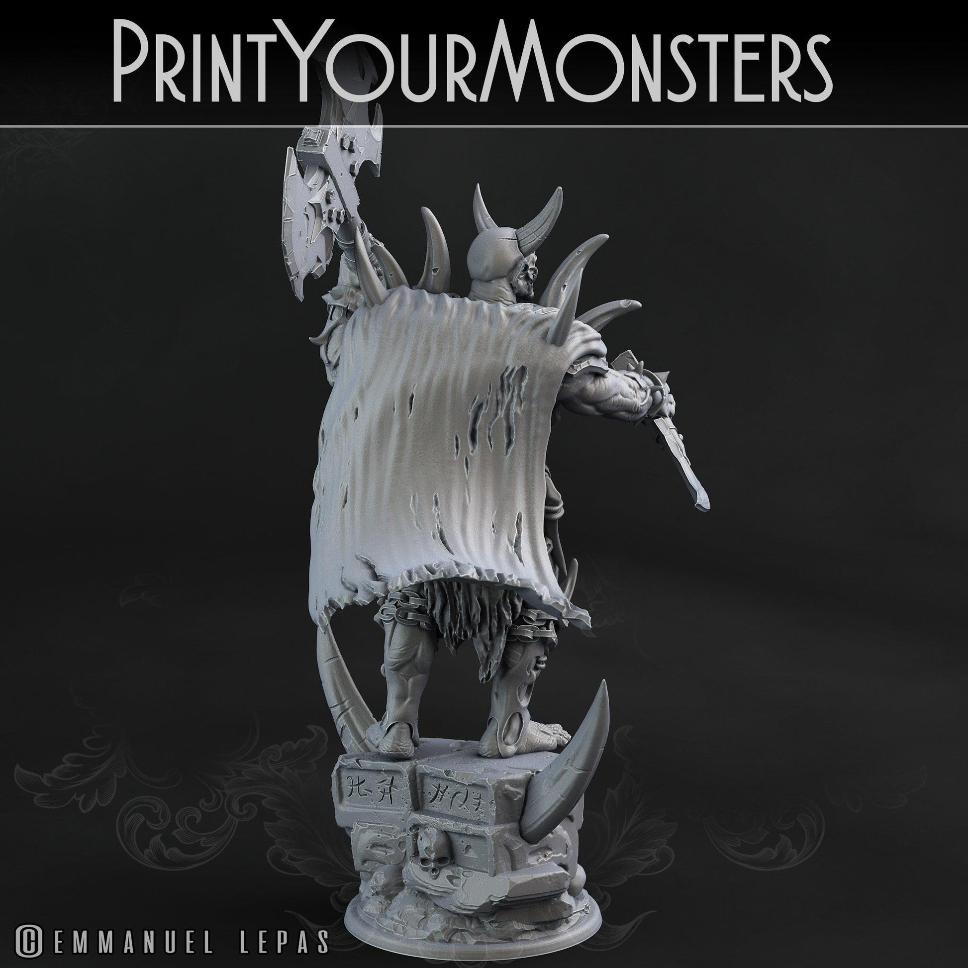 3D Printed Print Your Monsters Orc Champion Desert Orcs Set 28mm - 32mm D&D Wargaming - 3D Printing Boss 