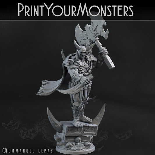 3D Printed Print Your Monsters Orc Champion Desert Orcs Set 28mm - 32mm D&D Wargaming - 3D Printing Boss 