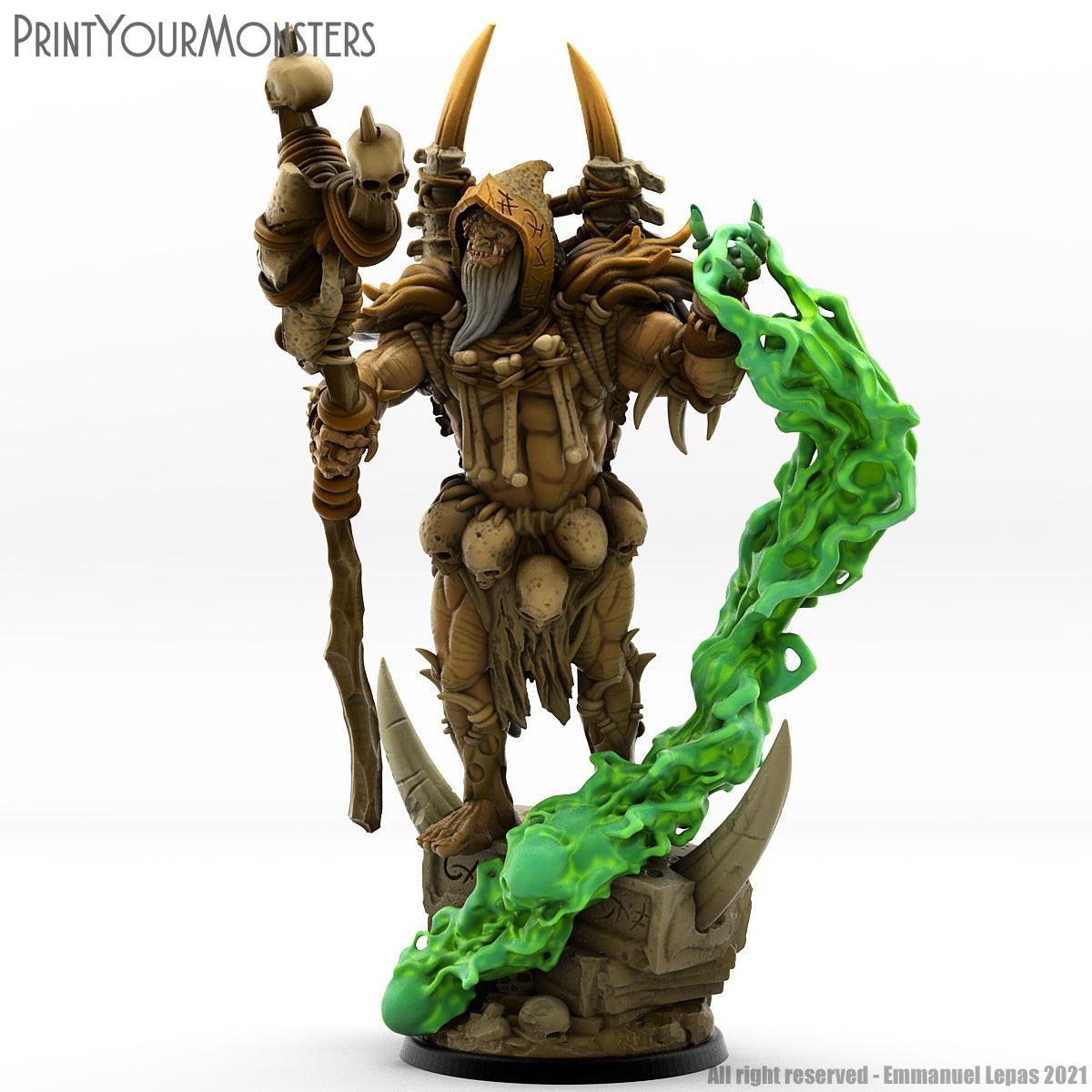 3D Printed Print Your Monsters Orc Shaman Desert Orcs Set 28mm - 32mm D&D Wargaming - 3D Printing Boss 