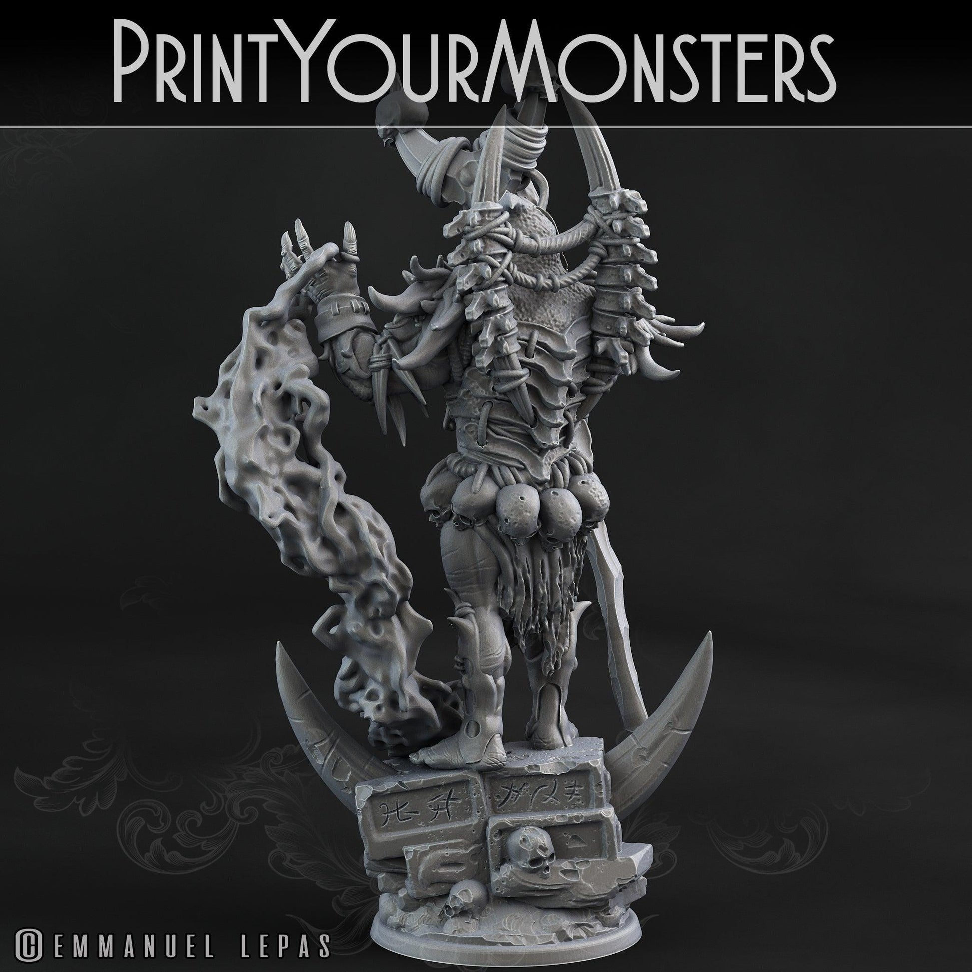 3D Printed Print Your Monsters Orc Shaman Desert Orcs Set 28mm - 32mm D&D Wargaming - 3D Printing Boss 