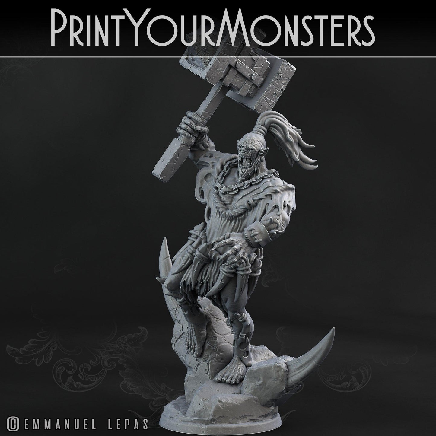 3D Printed Print Your Monsters Orc Warrior 1 Desert Orcs Set 28mm - 32mm D&D Wargaming - 3D Printing Boss 