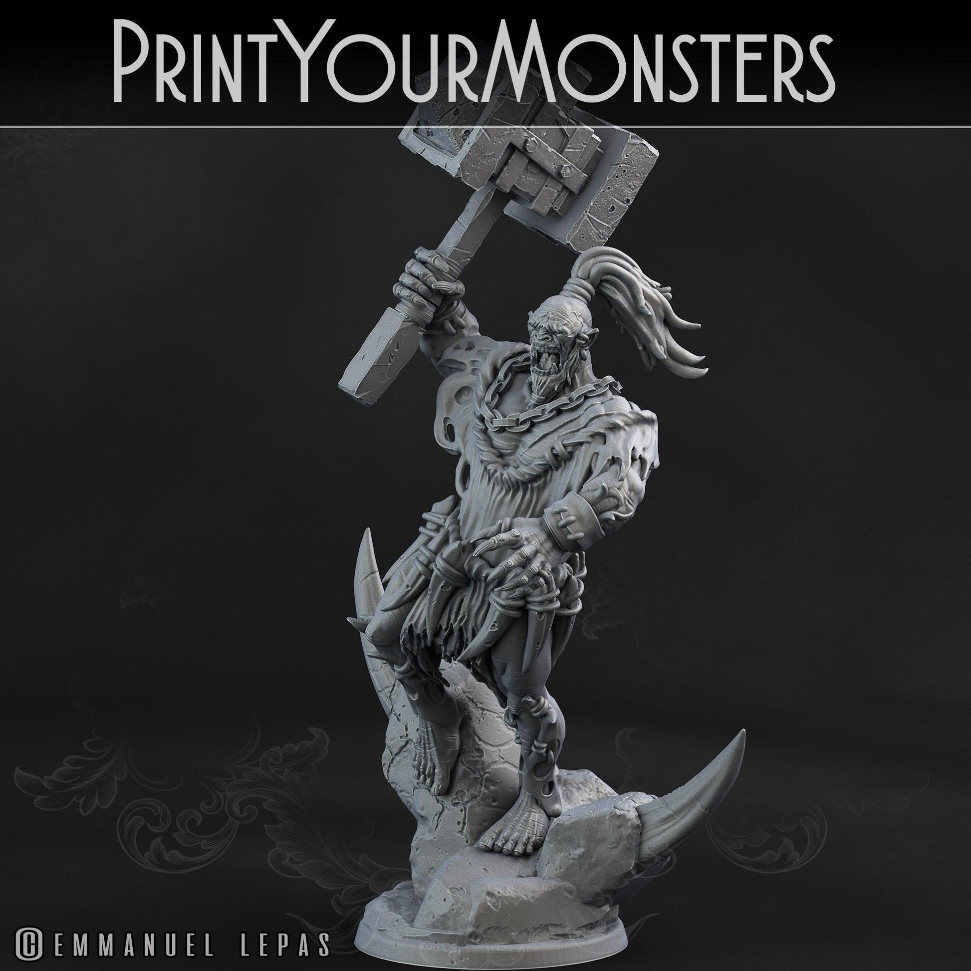 3D Printed Print Your Monsters Orc Warrior 1 Desert Orcs Set 28mm - 32mm D&D Wargaming - 3D Printing Boss 