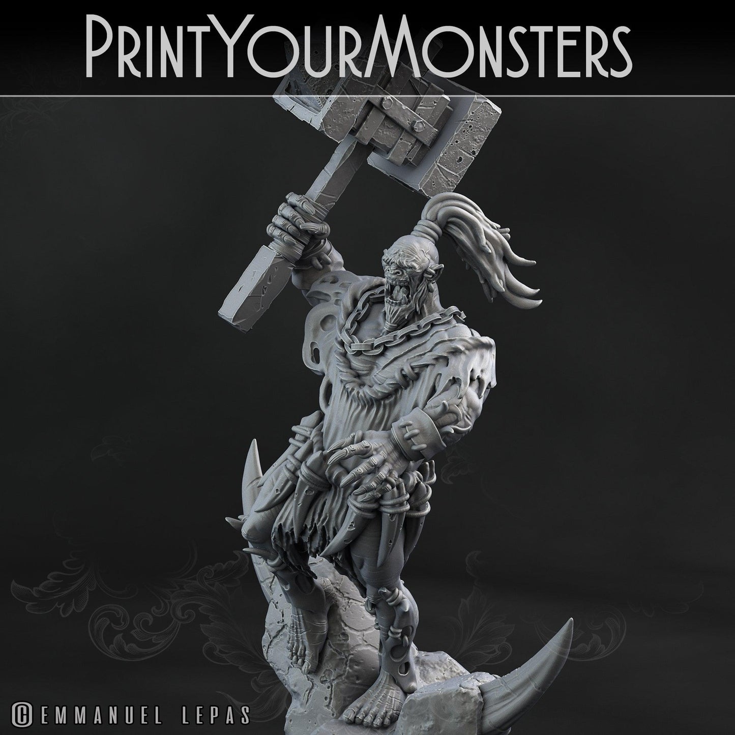 3D Printed Print Your Monsters Orc Warrior 1 Desert Orcs Set 28mm - 32mm D&D Wargaming - 3D Printing Boss 